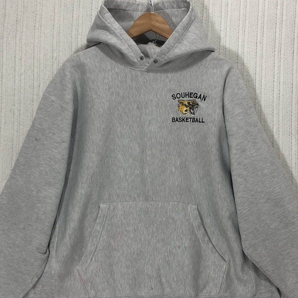 Champion Premium Reverse Weave Distressed Hoodie Souhegan Basketball Tiger